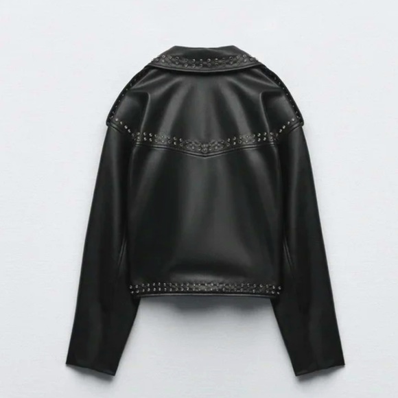 🖤 Zara Faux Leather Studded Jacket - Picture 7 of 13